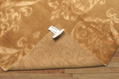 8x10 Tone on Tone Gold, , Color Hand Knotted Tibetan Wool & Bamboo Silk Transitional Oriental Rug