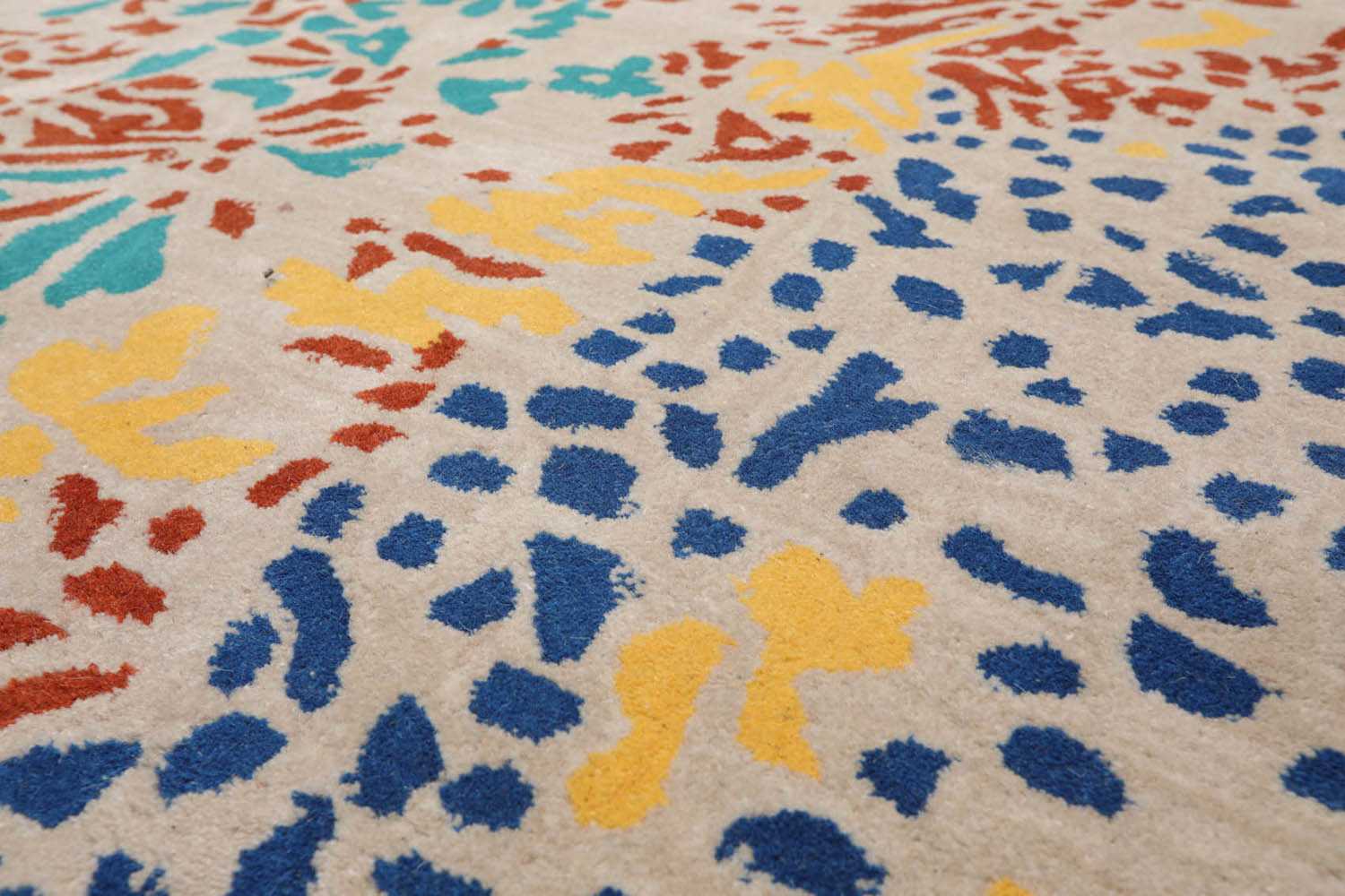 Multi Size Beige Turquoise Gold Color Hand Tufted Hand Made 100% Wool Modern Oriental Rug