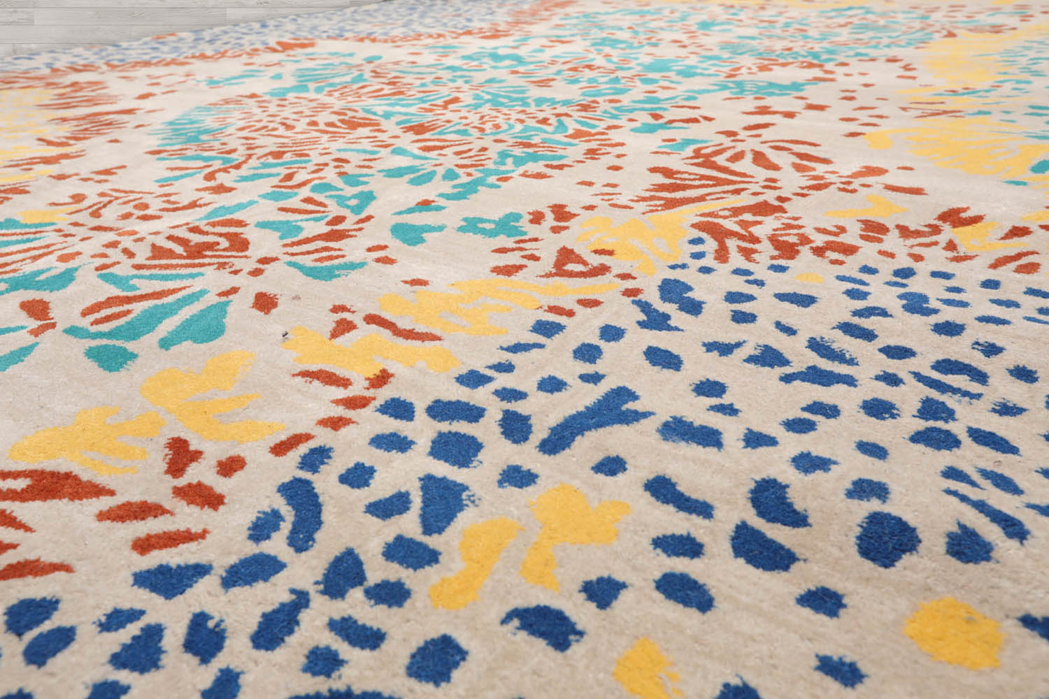 Multi Size Beige Turquoise Gold Color Hand Tufted Hand Made 100% Wool Modern Oriental Rug