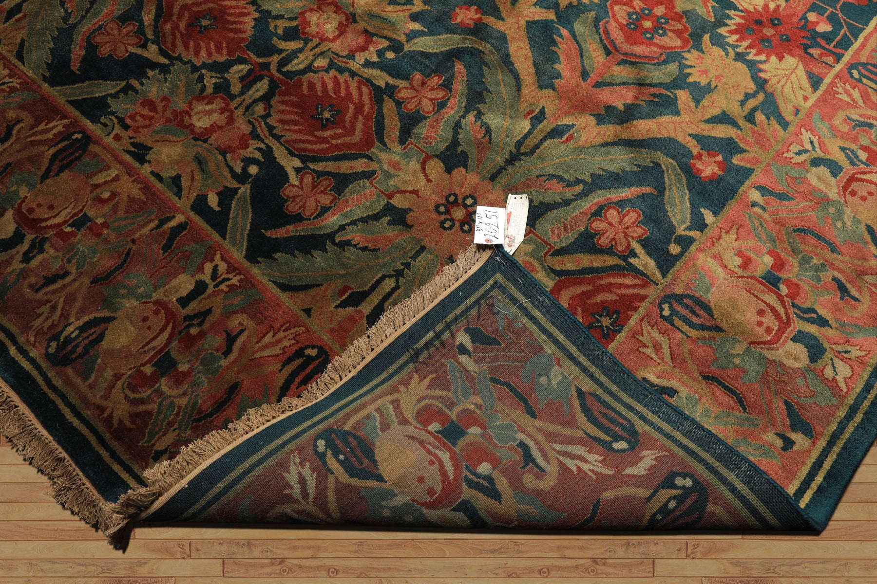 9x12 Teal, Turquoise, Rose Color Hand Knotted Oushak Wool Arts & Crafts Oriental Rug