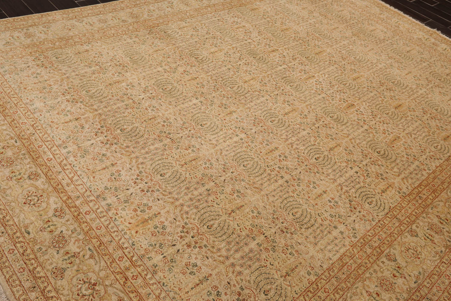 9x12 Beige, Tan, Rust Color Hand Knotted All-Over 100% Wool Traditional-Persian/Oriental Oriental Rug