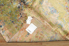 6x9 Lime, Navy, Coral Color Hand Knotted Sherpa Bamboo Silk Transitional Oriental Rug