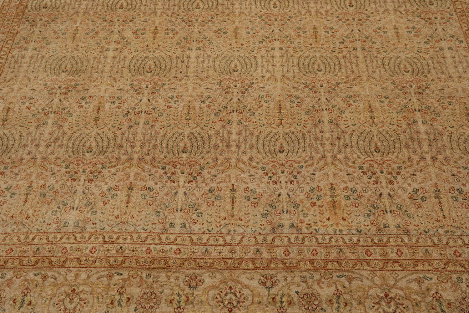 9x12 Beige, Tan, Rust Color Hand Knotted All-Over 100% Wool Traditional-Persian/Oriental Oriental Rug