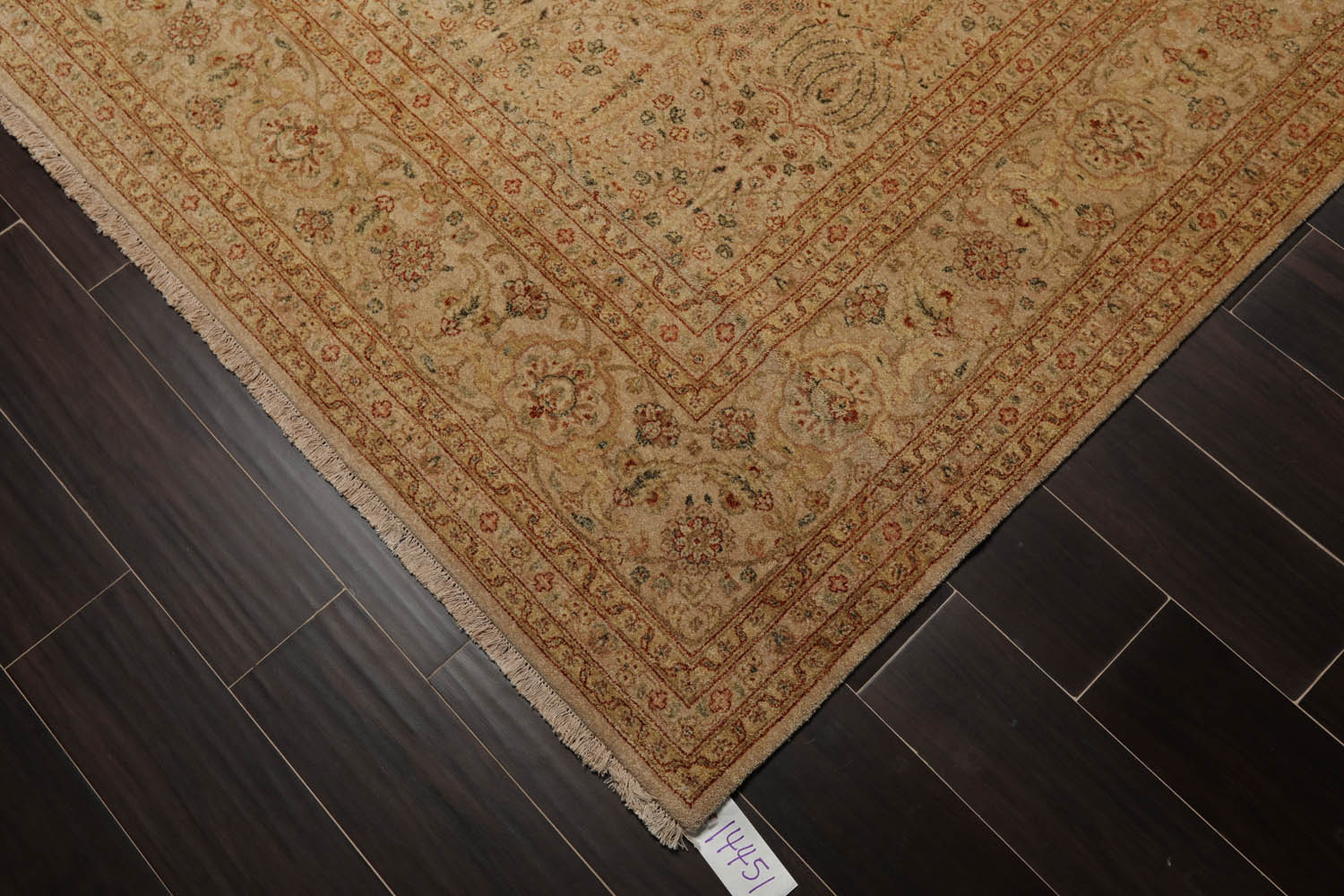 9x12 Beige, Tan, Rust Color Hand Knotted All-Over 100% Wool Traditional-Persian/Oriental Oriental Rug