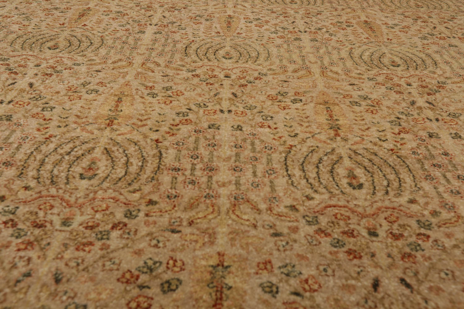 9x12 Beige, Tan, Rust Color Hand Knotted All-Over 100% Wool Traditional-Persian/Oriental Oriental Rug