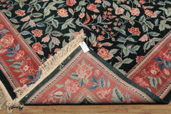 9x12 Emerald, Rose, Aqua Color Hand Knotted Pak Persian Wool & Silk Arts & Crafts Oriental Rug