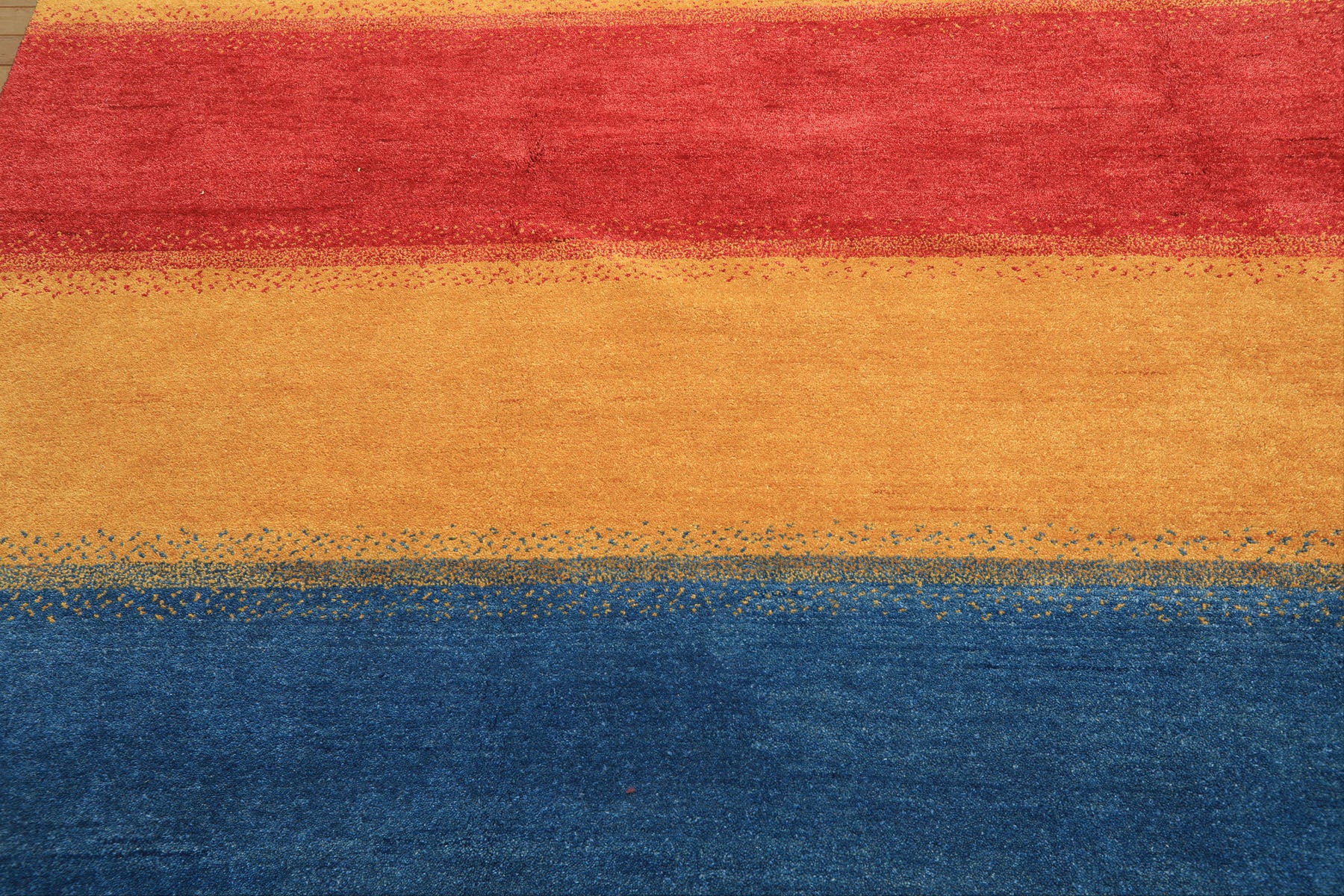 8x11 Gold, Rasberry, Aqua Color Hand Knotted Indo Gabbeh Wool Modern & Contemporary Oriental Rug