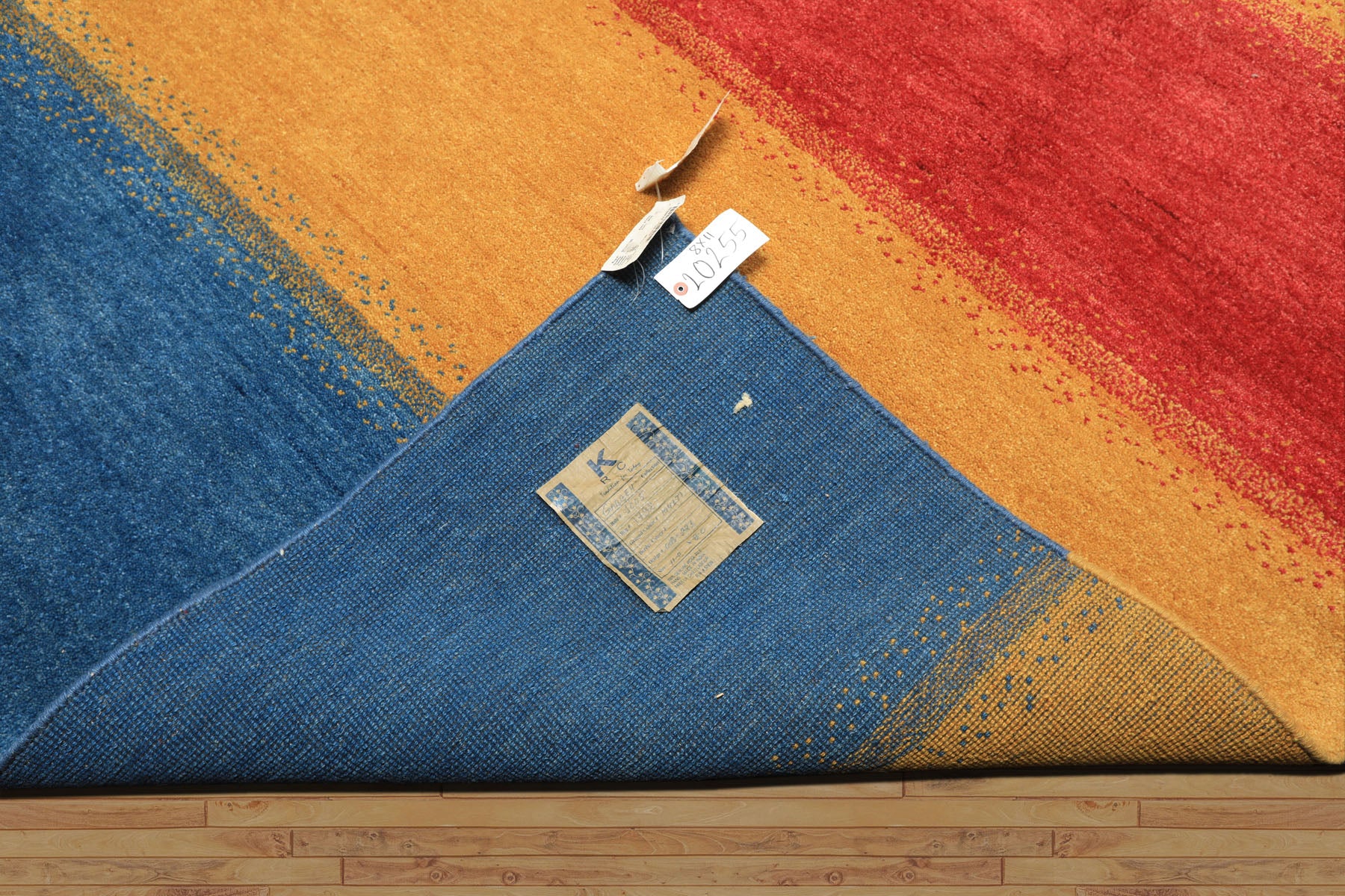 8x11 Gold, Rasberry, Aqua Color Hand Knotted Indo Gabbeh Wool Modern & Contemporary Oriental Rug