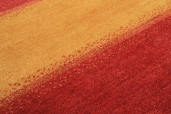 8x11 Gold, Rasberry, Aqua Color Hand Knotted Indo Gabbeh Wool Modern & Contemporary Oriental Rug