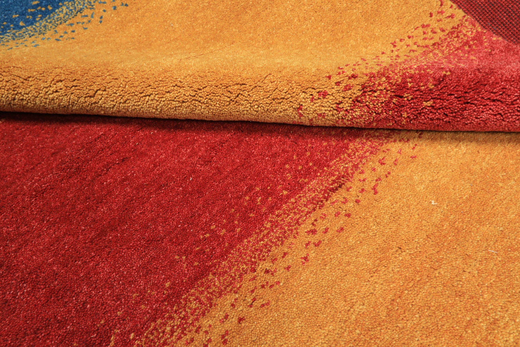 8x11 Gold, Rasberry, Aqua Color Hand Knotted Indo Gabbeh Wool Modern & Contemporary Oriental Rug