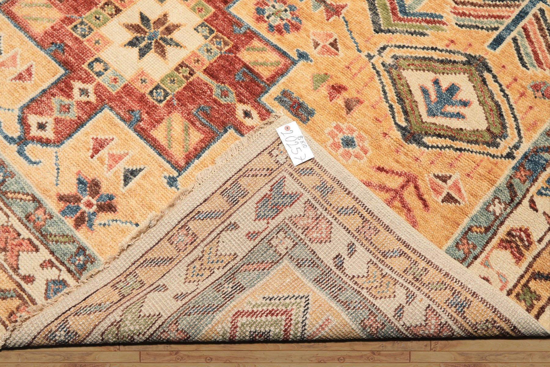 8x10 Peach, Ivory, Rust Color Hand Knotted Oushak Wool Traditional Oriental Rug