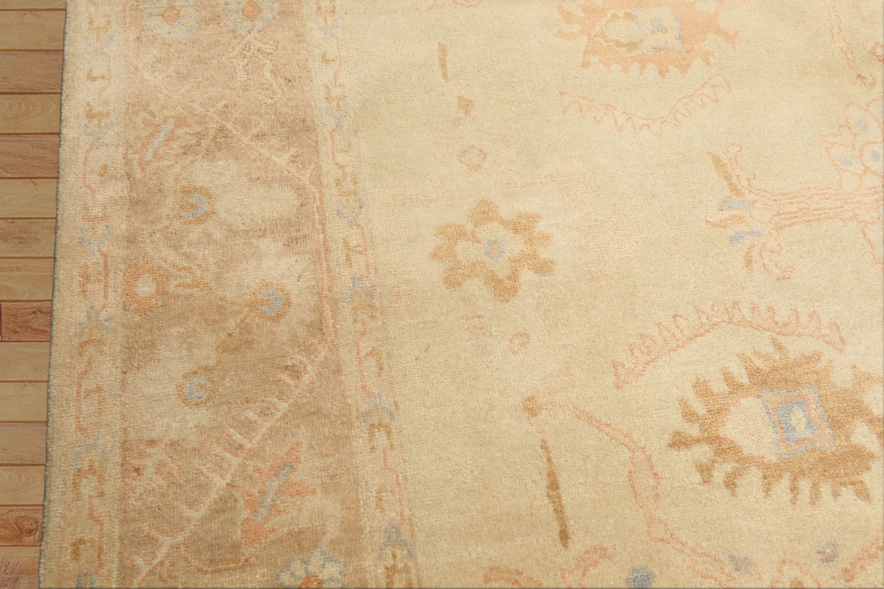 8x10 Beige, Taupe, Blush Color Hand Knotted Washed out New Zealand Wool Transitional Oriental Rug