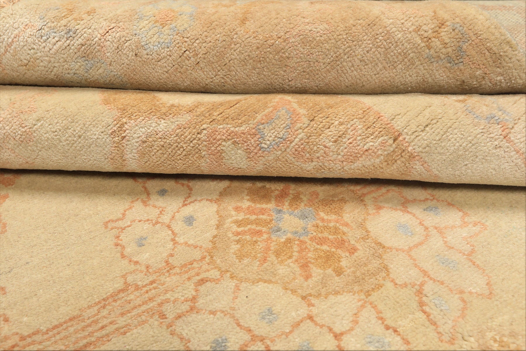 8x10 Beige, Taupe, Blush Color Hand Knotted Washed out New Zealand Wool Transitional Oriental Rug