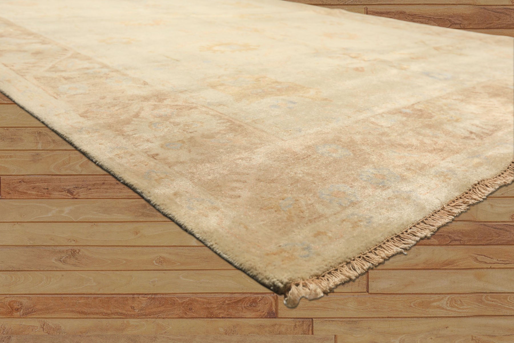8x10 Beige, Taupe, Blush Color Hand Knotted Washed out New Zealand Wool Transitional Oriental Rug