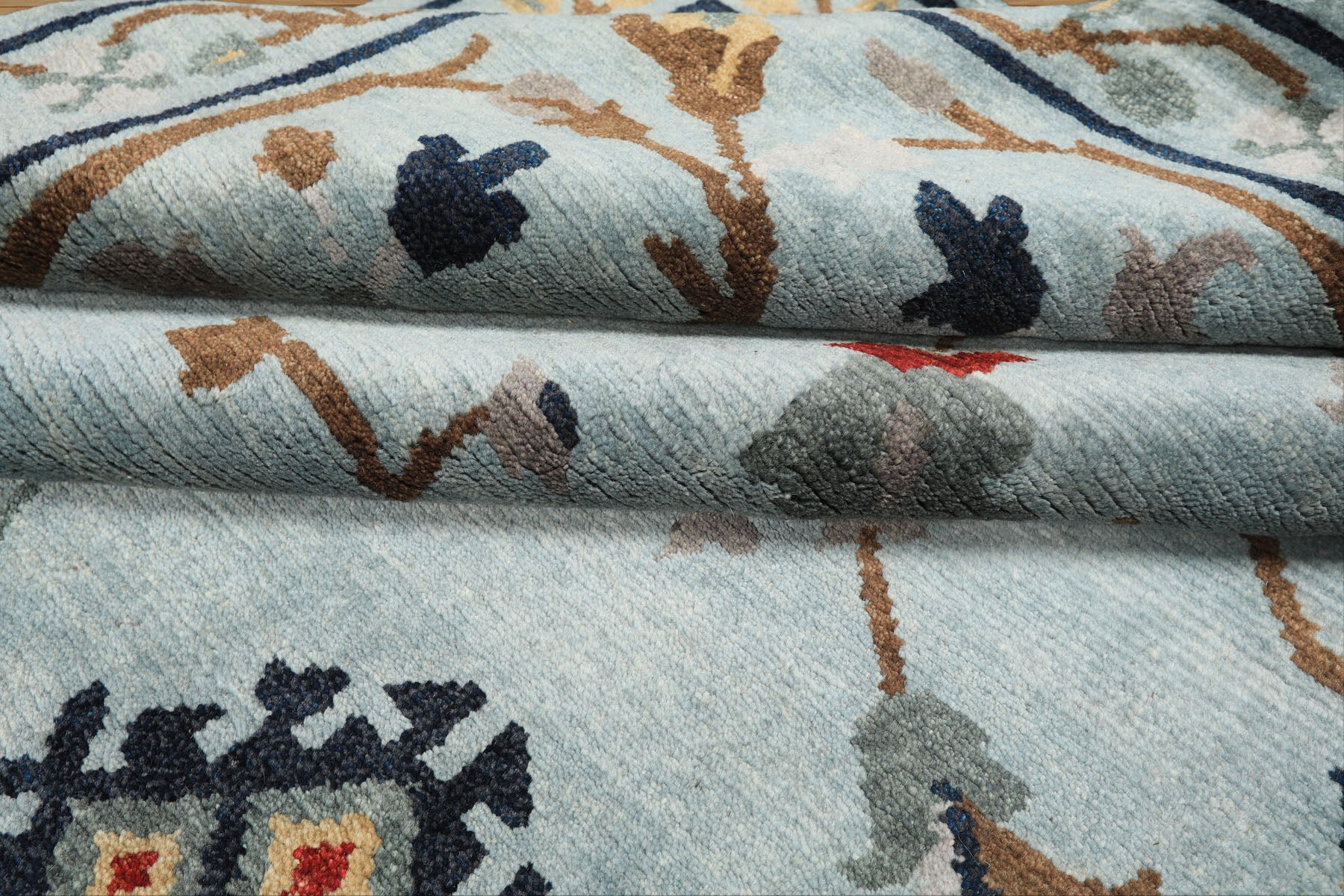 8x10 Aqua, Brown, Gold Color Hand Knotted Tibetan Wool Arts & Crafts Oriental Rug