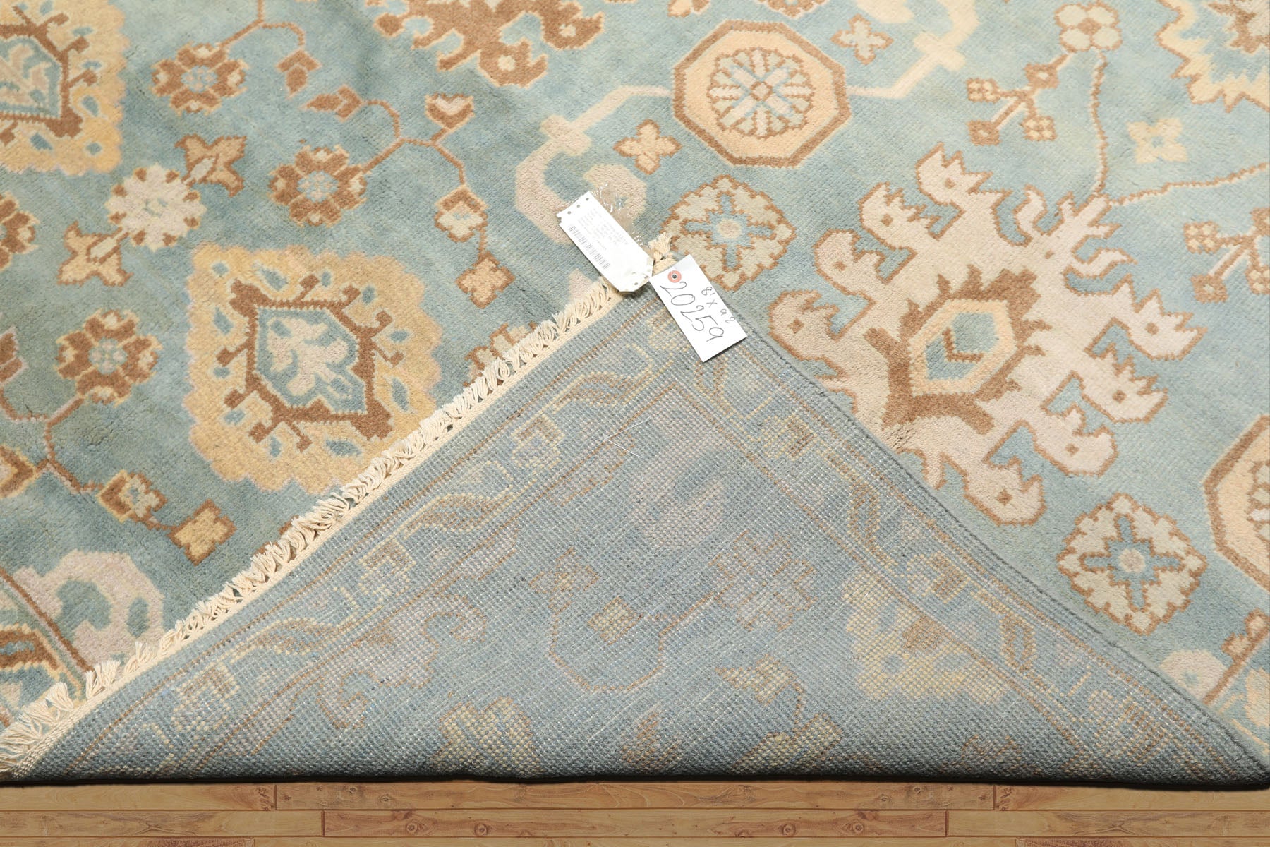 8x10 Seafoam, Ivory, Taupe Color Hand Knotted Oushak Wool Arts & Crafts Oriental Rug