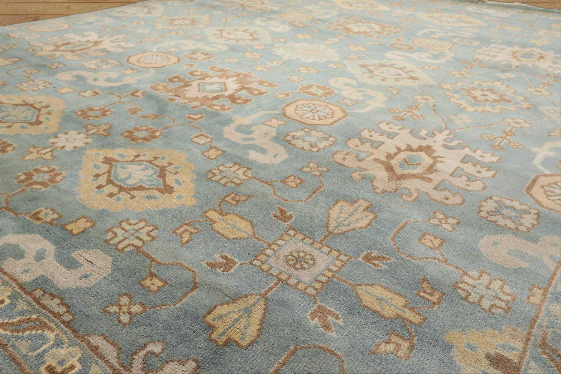 8x10 Seafoam, Ivory, Taupe Color Hand Knotted Oushak Wool Arts & Crafts Oriental Rug