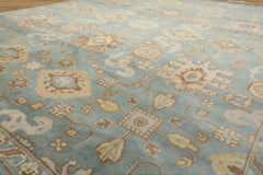 8x10 Seafoam, Ivory, Taupe Color Hand Knotted Oushak Wool Arts & Crafts Oriental Rug