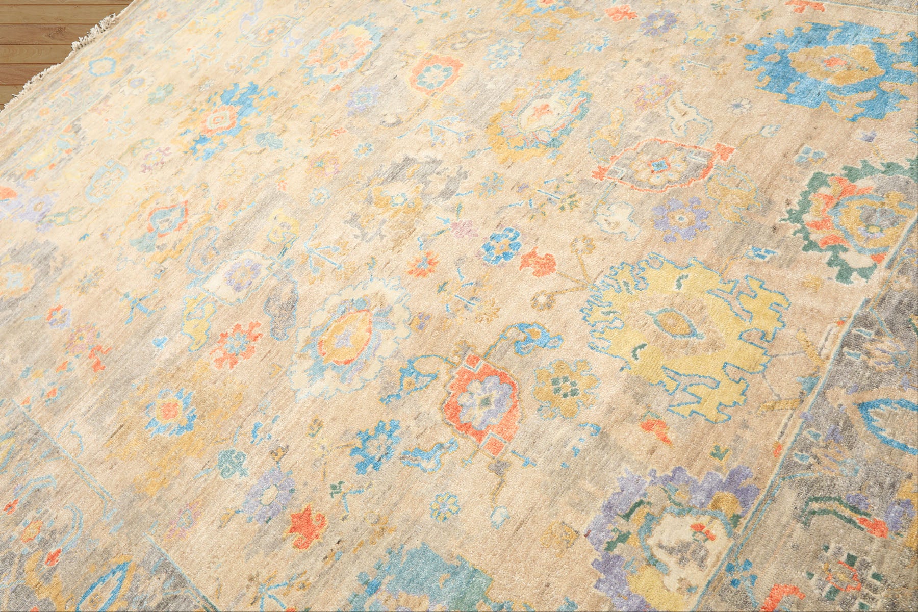 8x10 Taupe, Beige, Gray Color Hand Knotted Oushak Wool Arts & Crafts Oriental Rug