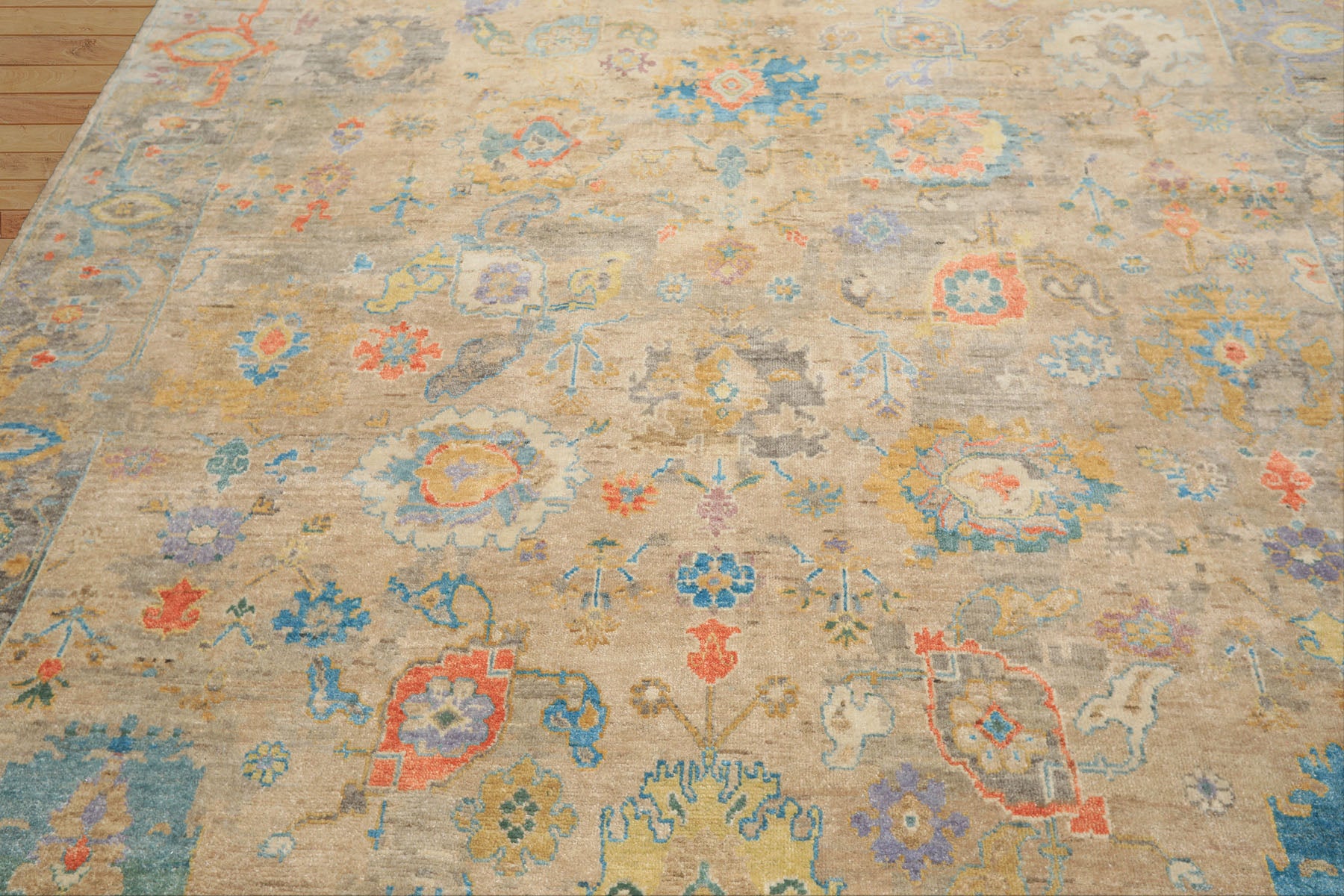 8x10 Taupe, Beige, Gray Color Hand Knotted Oushak Wool Arts & Crafts Oriental Rug