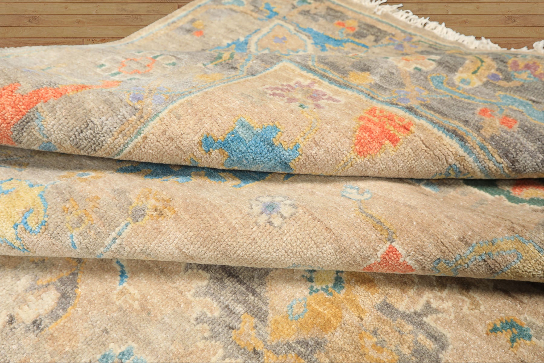 8x10 Taupe, Beige, Gray Color Hand Knotted Oushak Wool Arts & Crafts Oriental Rug