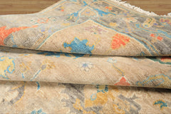 8x10 Taupe, Beige, Gray Color Hand Knotted Oushak Wool Arts & Crafts Oriental Rug