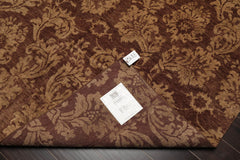 6x9 Brown, Beige, Tan Color Hand Knotted All-Over 100% Wool Transitional Oriental Rug