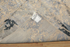 6x9 Beige, Gray, Blue Color Hand Knotted Sherpa Wool & Bamboo Silk Transitional Oriental Rug