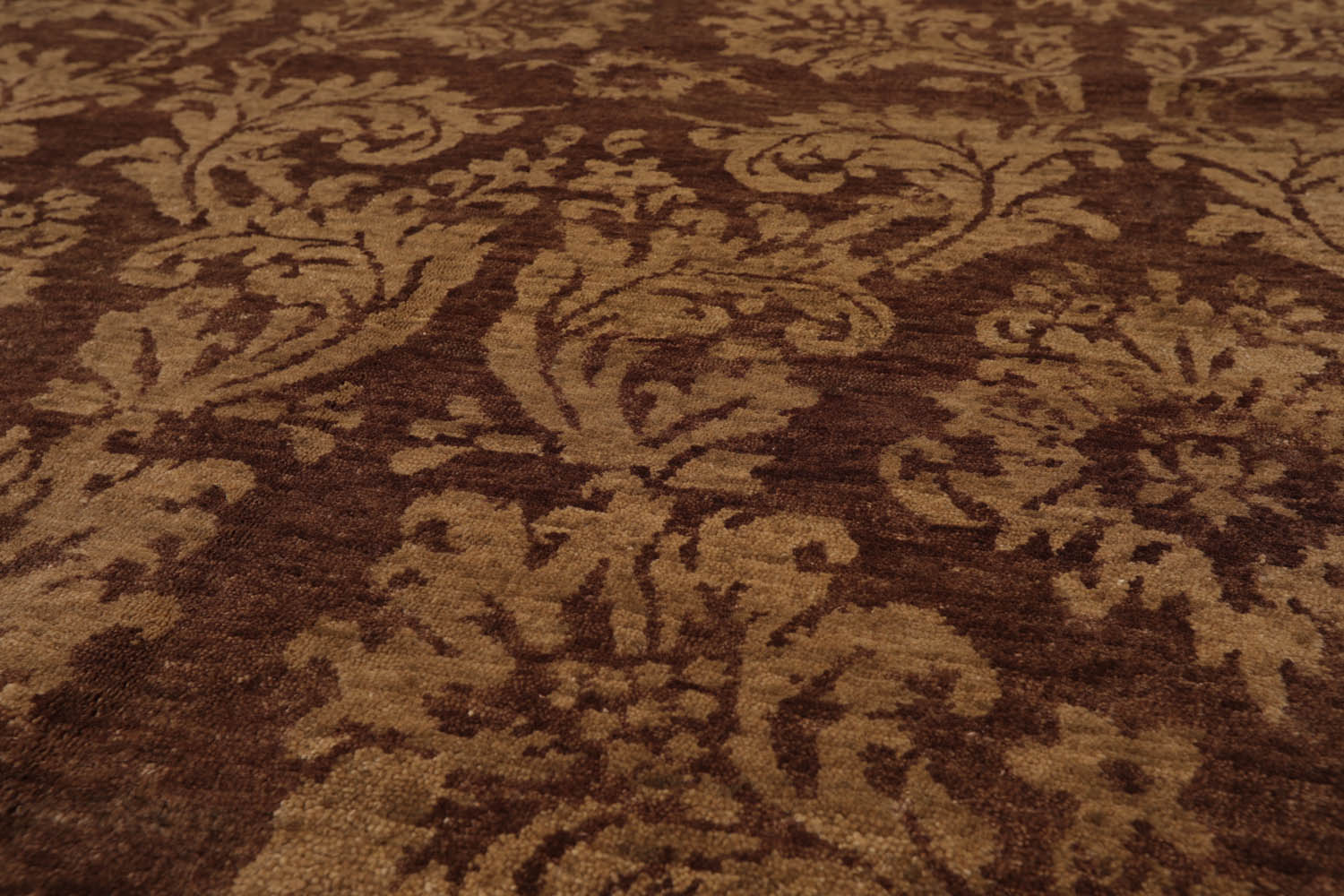 6x9 Brown, Beige, Tan Color Hand Knotted All-Over 100% Wool Transitional Oriental Rug