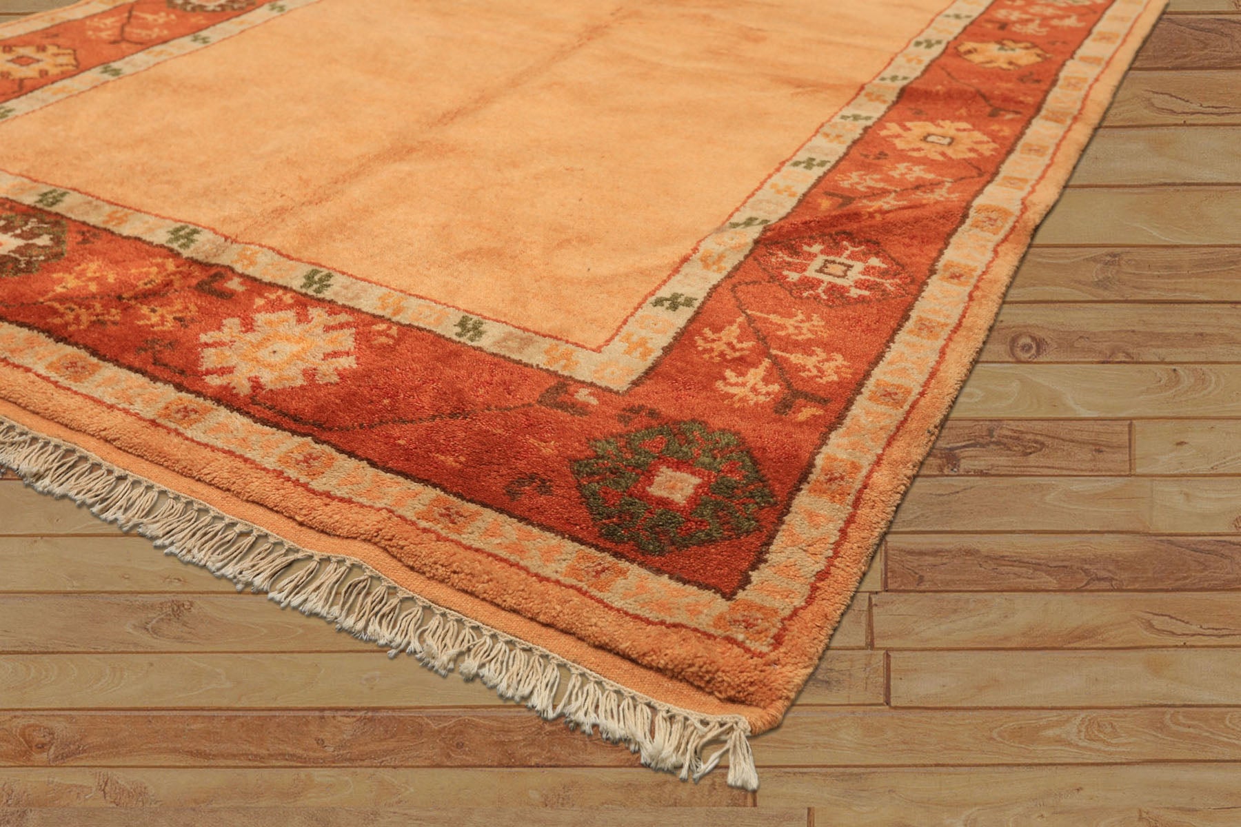 5x8 Peach, Burnt Orange, Mint Color Hand Knotted Gabbeh Wool Traditional Oriental Rug