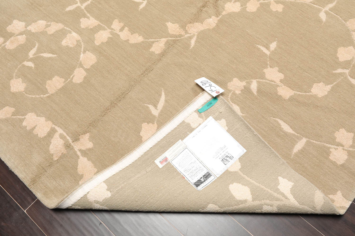 6x9 Gray, Beige, Color Hand Knotted All-Over Wool & Silk Transitional Oriental Rug