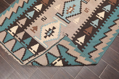 3x5 Taupe, Blue, Ivory Color Hand Knotted All-Over 100% Wool Traditional-Persian/Oriental Oriental Rug