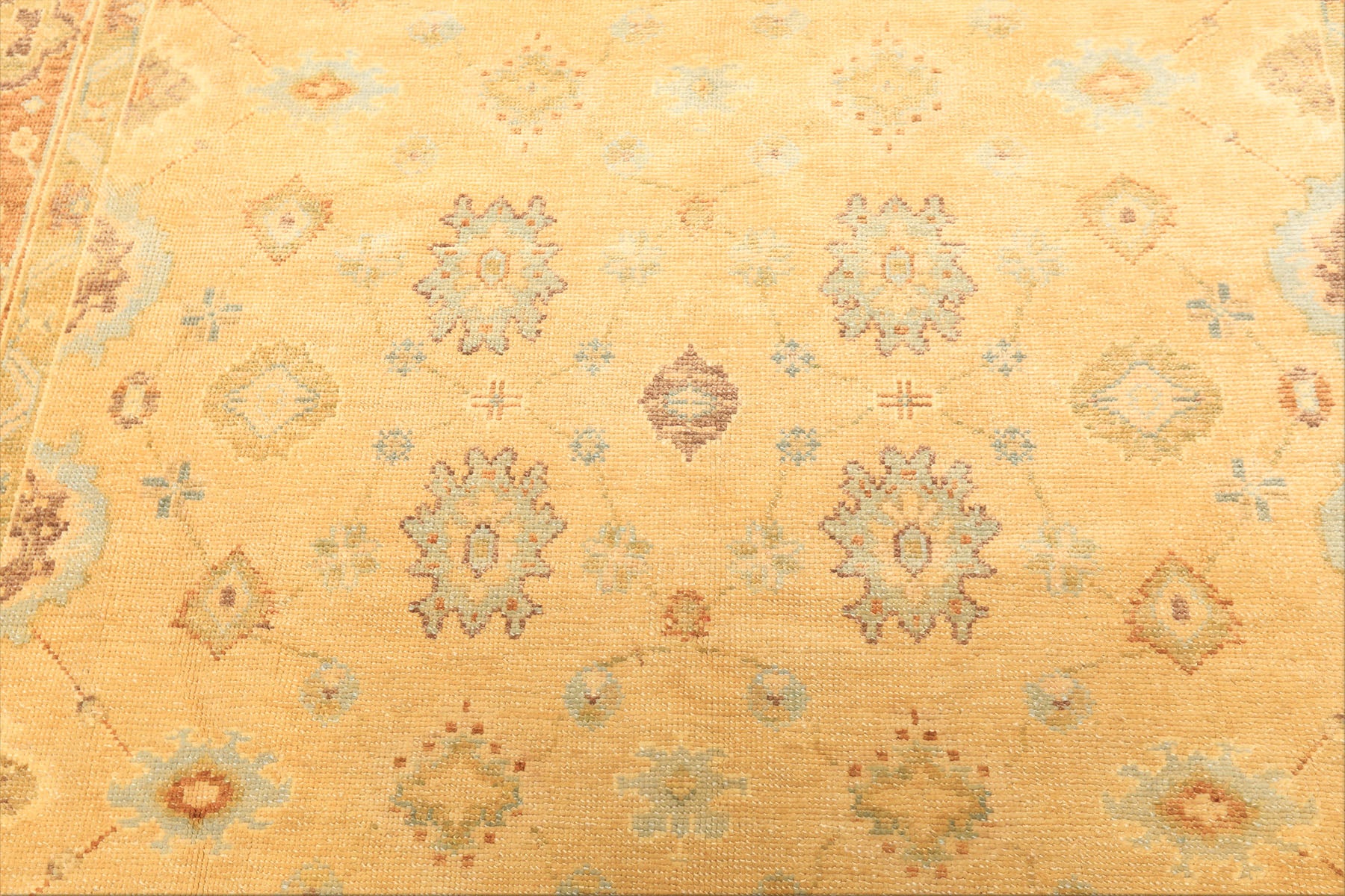 6x9 Warm Beige, Light Gold, Caramel Color Hand Knotted Oushak New Zealand Wool Traditional Oriental Rug