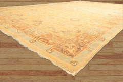 6x9 Warm Beige, Light Gold, Caramel Color Hand Knotted Oushak New Zealand Wool Traditional Oriental Rug