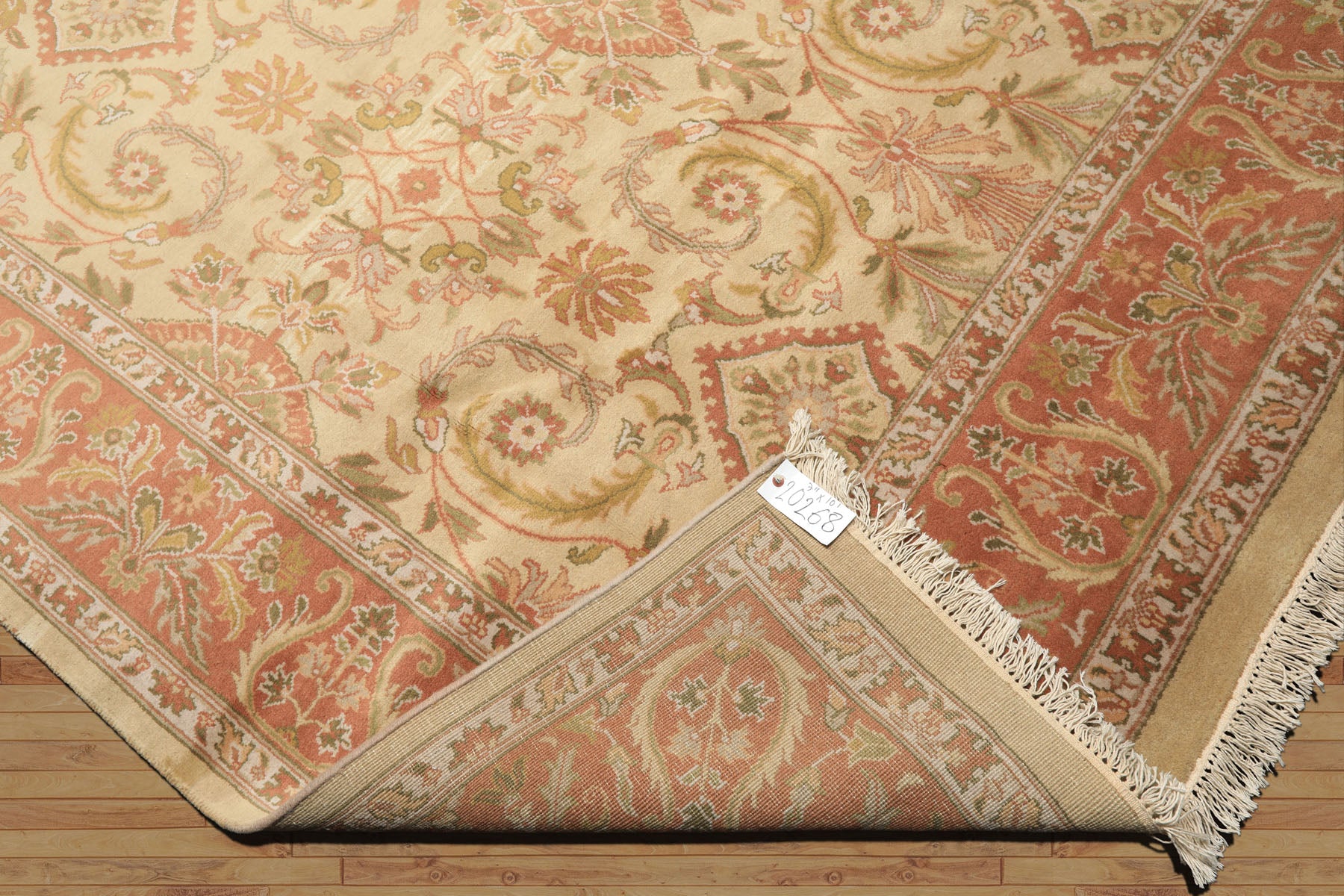 8x10 Beige, Blush, Sage Color Hand Knotted Oushak Wool Traditional Oriental Rug