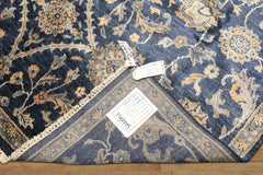 6x9 Navy, Gray, Moss Color Hand Knotted Oushak Viscose Traditional Oriental Rug