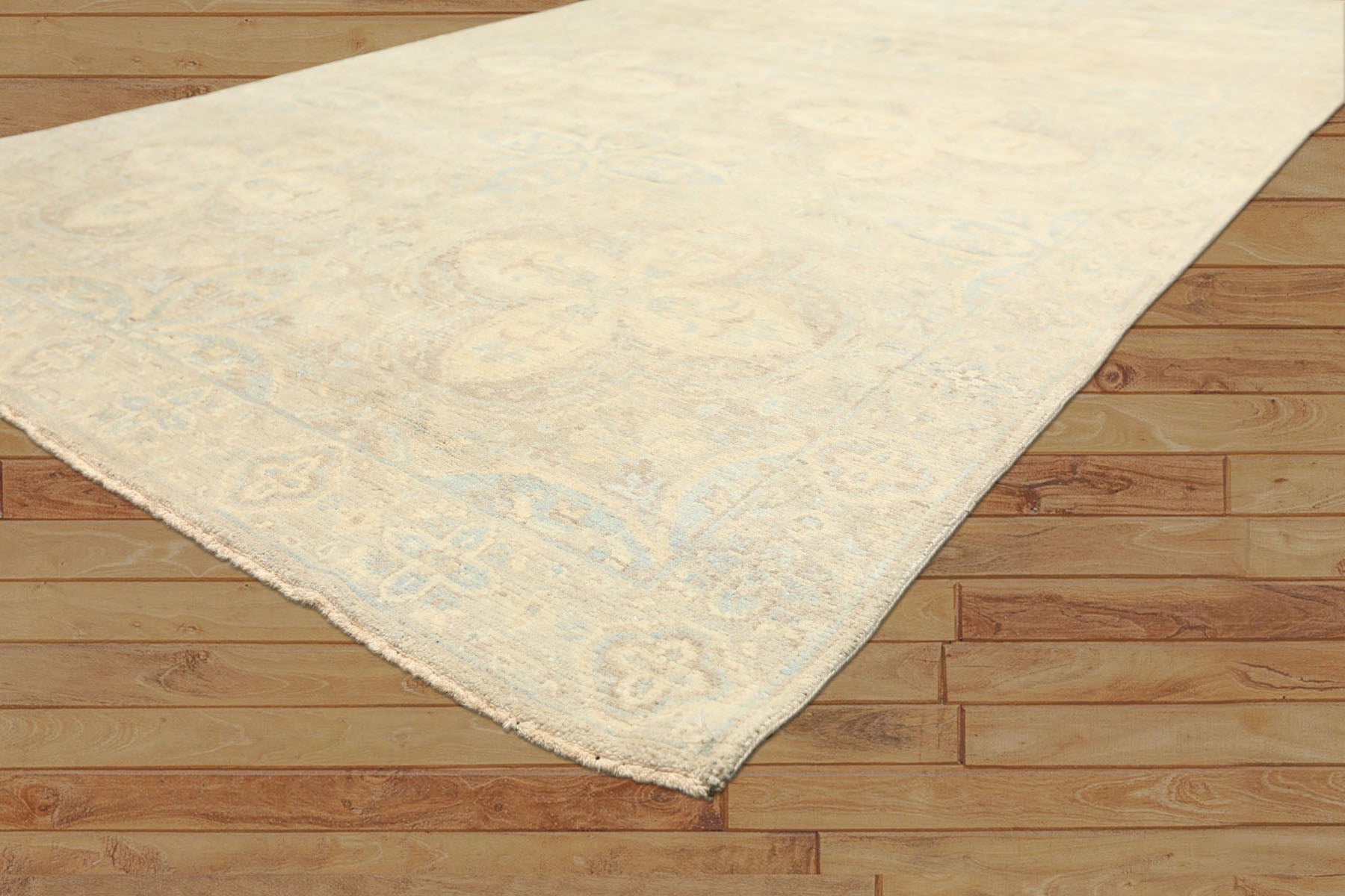 6x9 Beige, Gray, Taupe Color Hand Knotted Oushak Wool Transitional Oriental Rug
