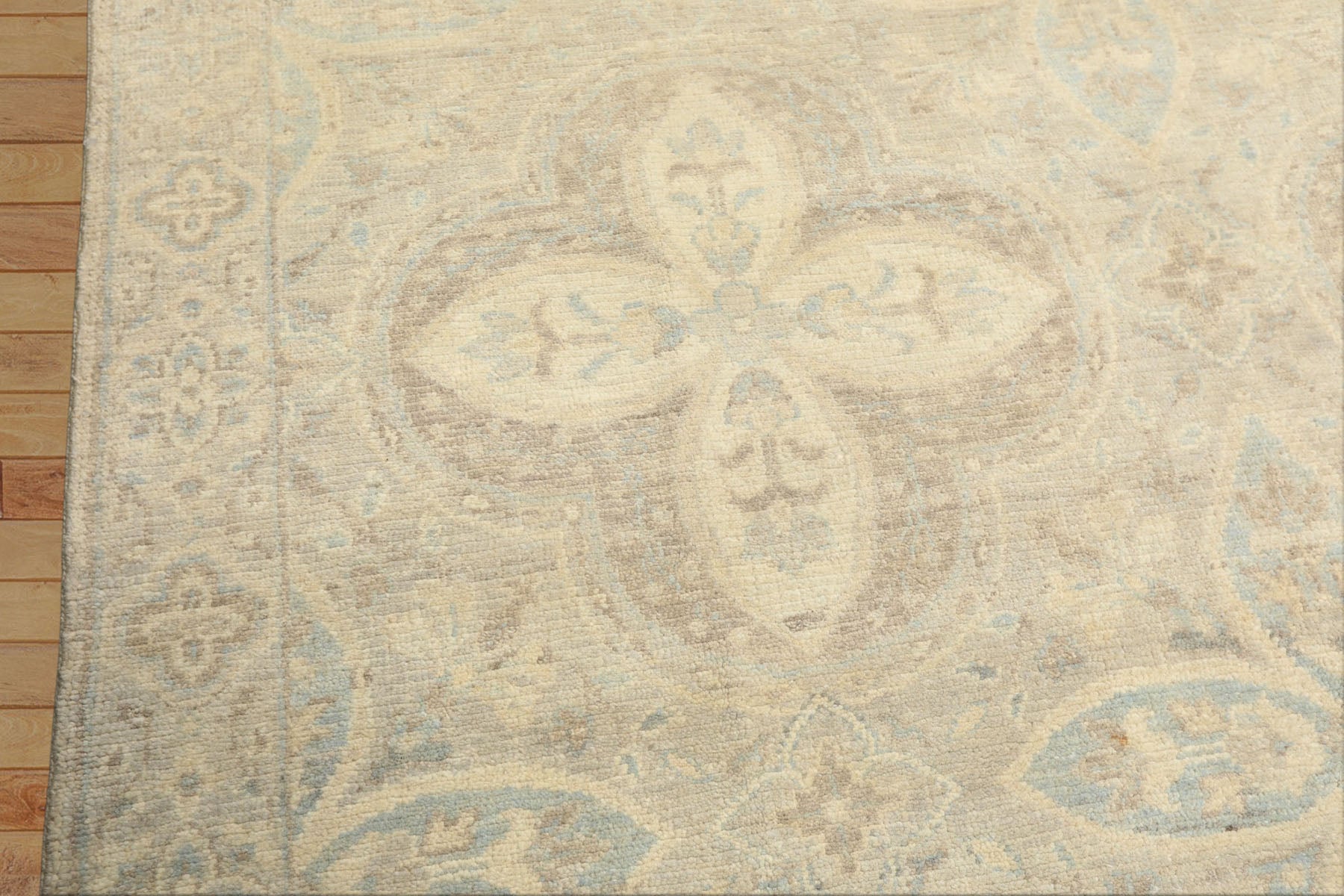 6x9 Beige, Gray, Taupe Color Hand Knotted Oushak Wool Transitional Oriental Rug