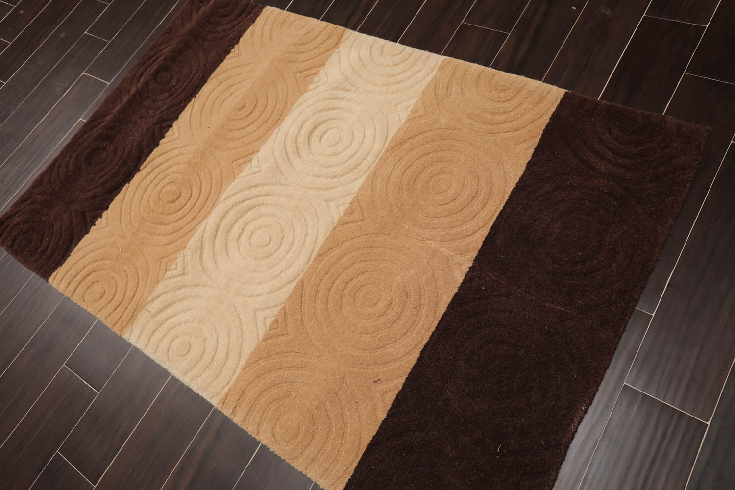 3x5 Beige, Brown, Tan Color Hand Tufted All-Over Wool Modern Oriental Rug