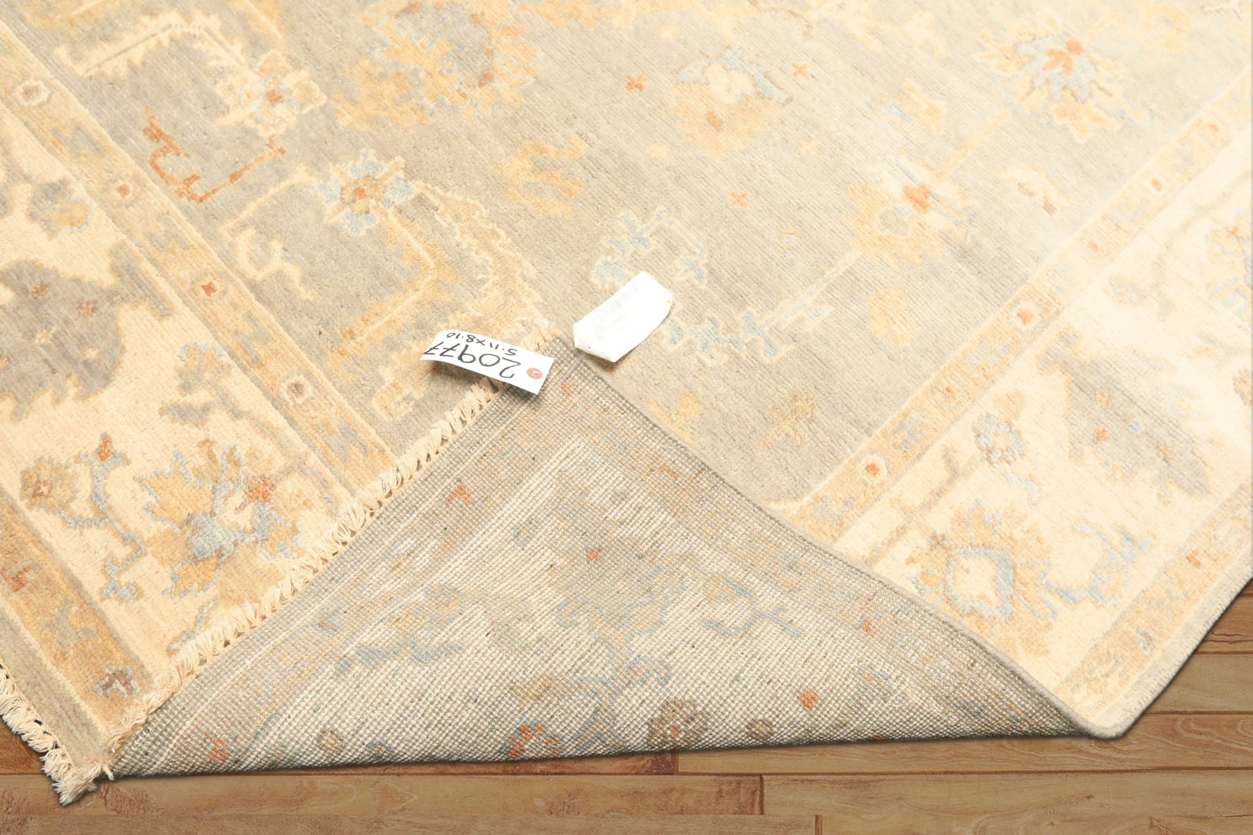 6x9 Gray, Slate, Ivory Color Hand Knotted Oushak Wool Transitional Oriental Rug