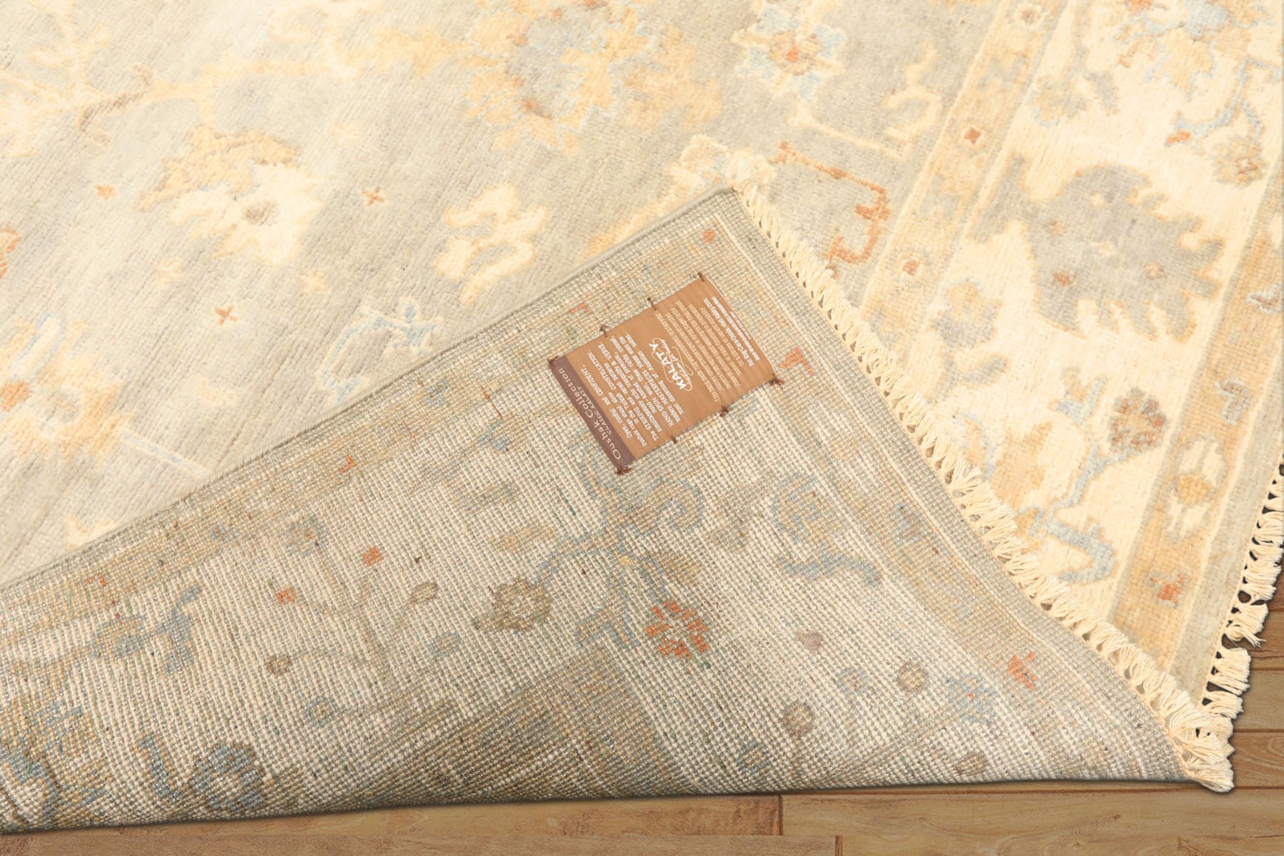 6x9 Gray, Slate, Ivory Color Hand Knotted Oushak Wool Transitional Oriental Rug