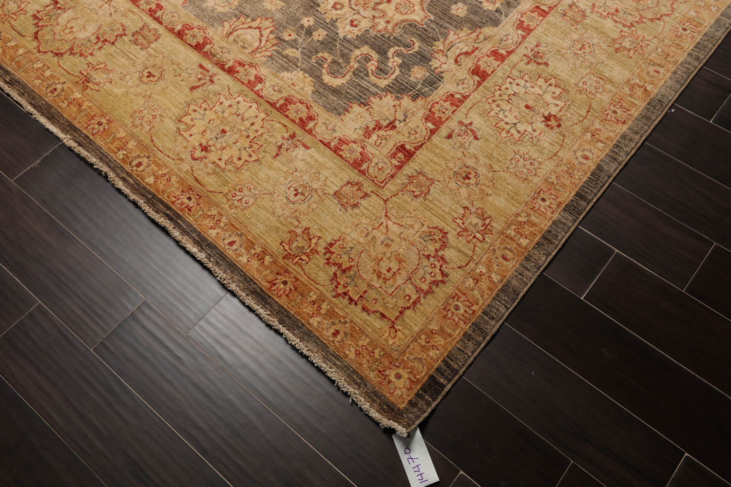 9x12 Gray, Beige, Rust Color Hand Knotted All-Over 100% Wool Traditional Oriental Rug