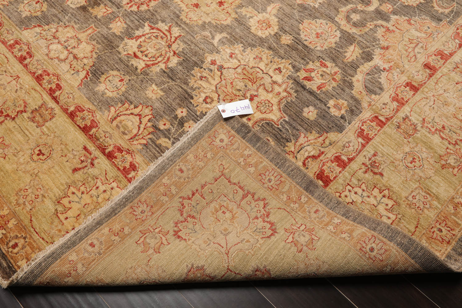 9x12 Gray, Beige, Rust Color Hand Knotted All-Over 100% Wool Traditional Oriental Rug