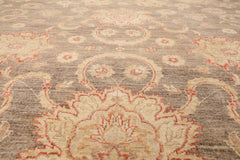 9x12 Gray, Beige, Rust Color Hand Knotted All-Over 100% Wool Traditional Oriental Rug