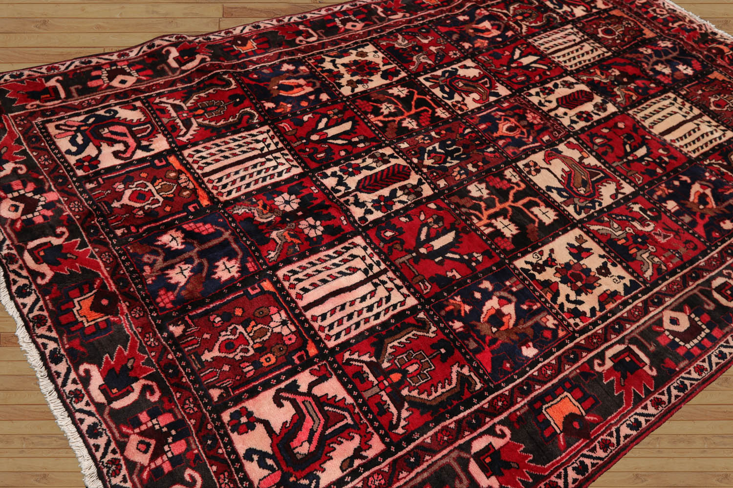 6x9 Red, Blue, Beige Color Hand Knotted Floral 100% Wool Traditional-Persian/Oriental Oriental Rug