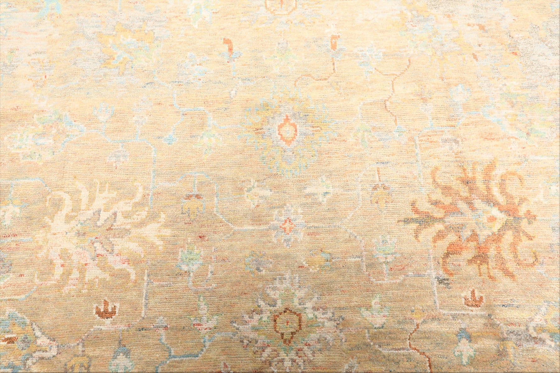 6x9 Beige, Aqua, Taupe Color Hand Knotted Sherpa Viscose Modern & Contemporary Oriental Rug