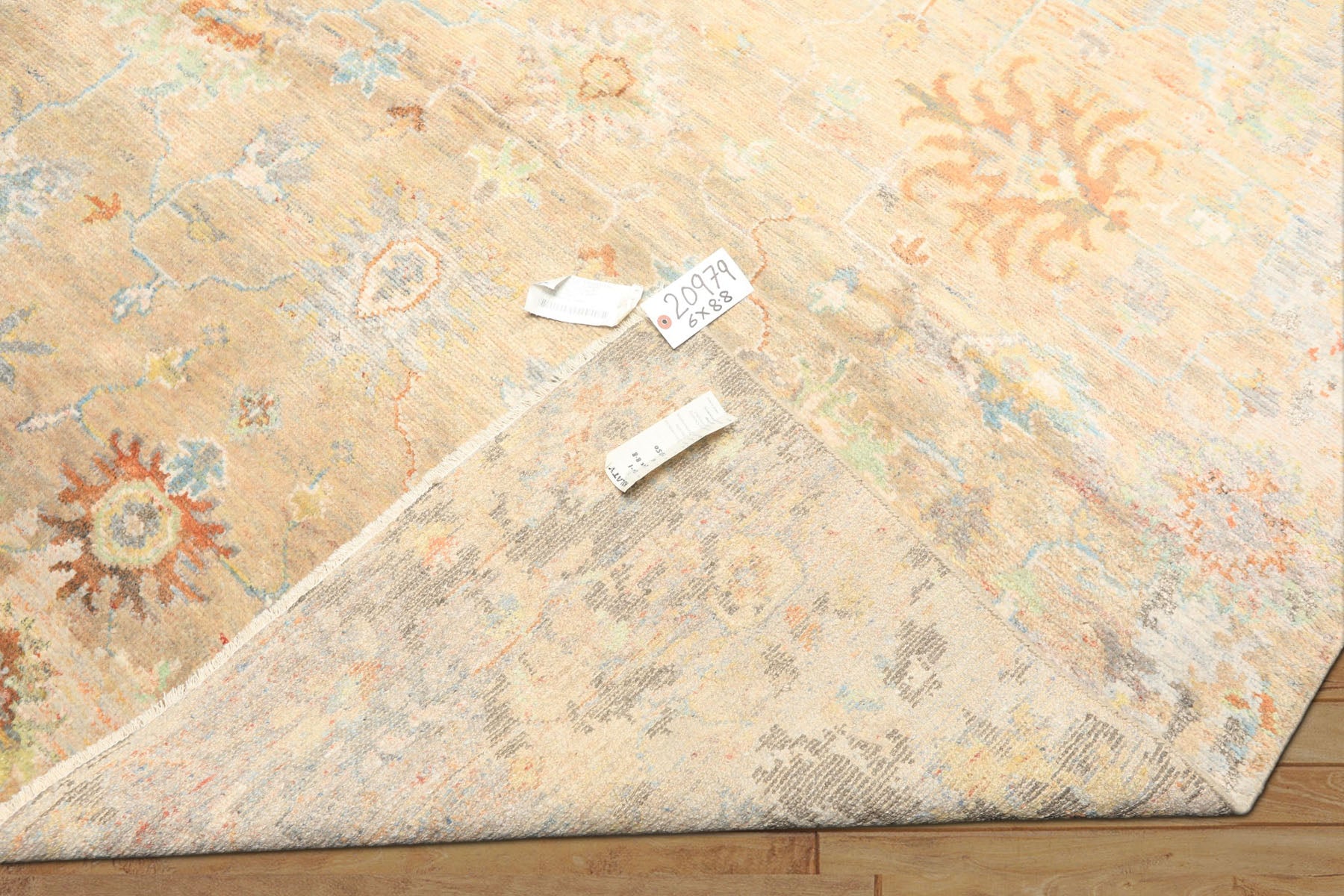 6x9 Beige, Aqua, Taupe Color Hand Knotted Sherpa Viscose Modern & Contemporary Oriental Rug