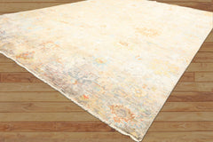 6x9 Beige, Aqua, Taupe Color Hand Knotted Sherpa Viscose Modern & Contemporary Oriental Rug