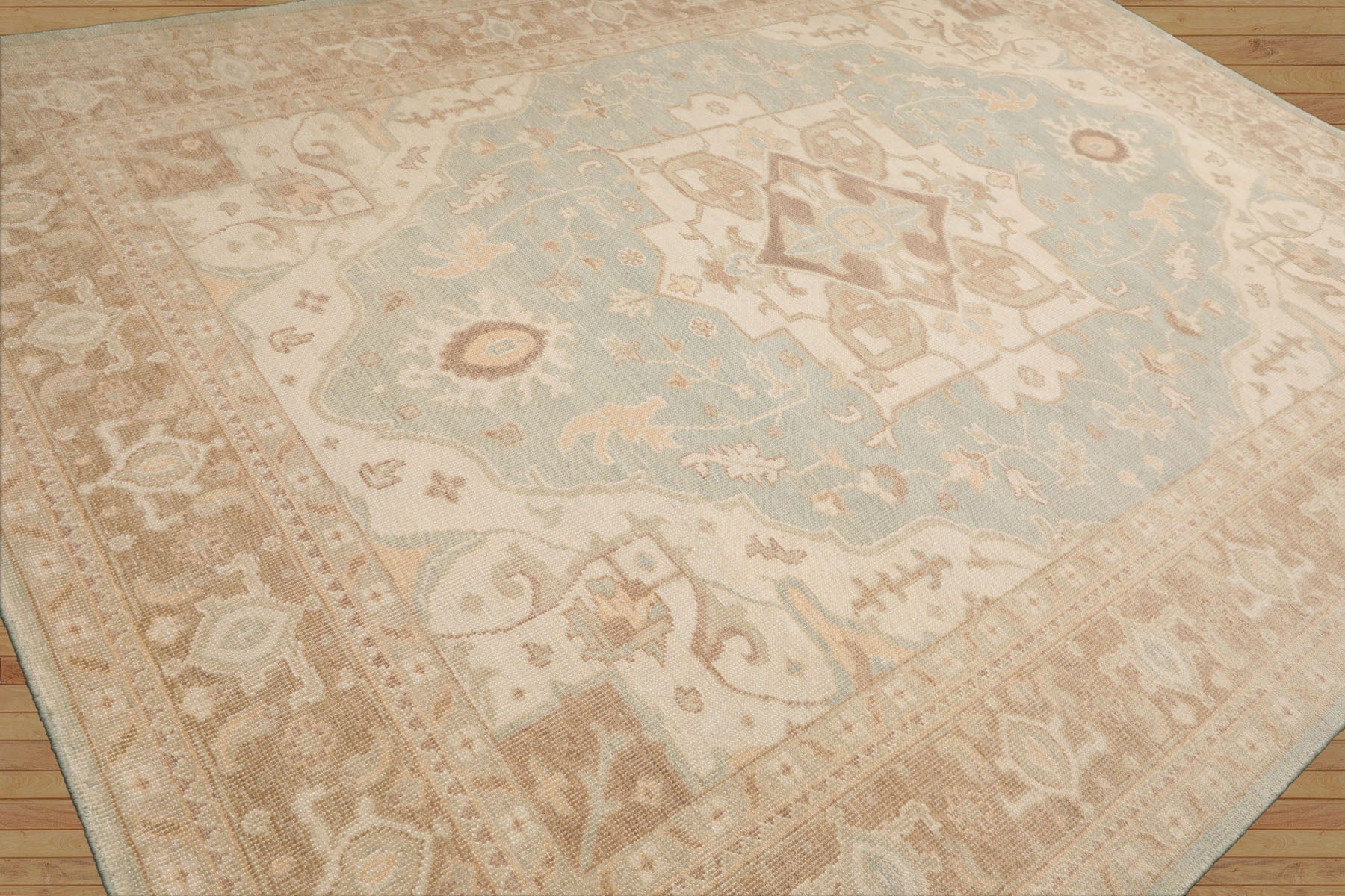 Watasha Classic LoomBloom Sage Hand Knotted Wool Oriental Area Rug in Traditional Design Multi Sizes