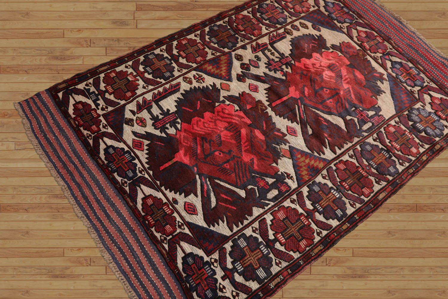 4x6 Beige, Rose, Brown Color Hand Knotted Floral 100% Wool Traditional-Persian/Oriental Oriental Rug